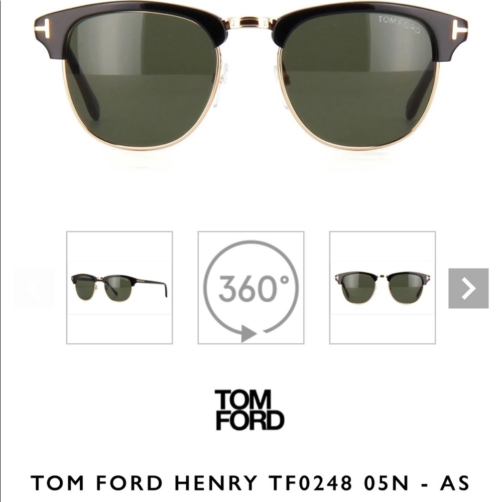 Tom Ford Henry24805n Gold/black Clubmaster Glasses - Picture 6 of 9